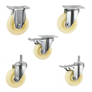 White Nylon Plastic Caster Wheels Heavy Duty (Various Types And Sizes) White Nylon Plastic Caster Wheels Heavy Duty (Various Types And Sizes)
