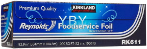 Kirkland Signature Reynolds Foodservice Aluminum Foil Roll RK611 12" X 1000 ft Kirkland Signature Reynolds Foodservice Aluminum Foil Roll RK611 12" X 1000 ft