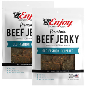 2-Pack Enjoy Old Fashion Peppered Beef Jerky 8 OZ Each Pack 2-Pack Enjoy Old Fashion Peppered Beef Jerky 8 OZ Each Pack