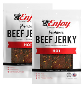 2-Pack Enjoy Premium Hot Beef Jerky 8 OZ Each Pack 2-Pack Enjoy Premium Hot Beef Jerky 8 OZ Each Pack