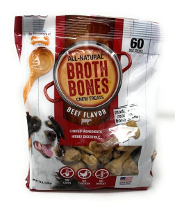 Nylabone Broth Bones Natural Edible Dog Chews Beef Flavor 60 ct 2.60 lb Nylabone Broth Bones Natural Edible Dog Chews Beef Flavor 60 ct 2.60 lb
