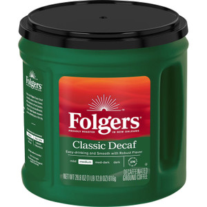 Folgers Decaffeinated Classic Roast Ground Coffee, 28.8 OZ