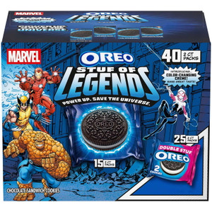 OREO MARVEL OREO Stuf of Legends & OREO Double Stuf Cookies Variety Pack, 1.02 OZ, 40 Packs
