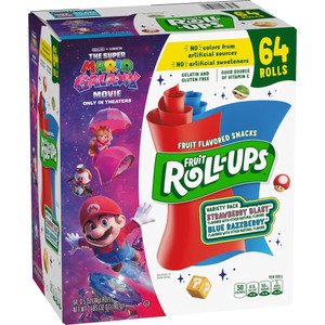 Fruit Roll-Ups Fruit Flavored Snacks Variety Pack, 0.5 OZ, 64 Packs