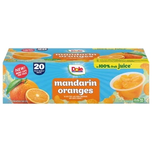 Dole Mandarins in Juice Fruit Cups, 4 OZ, 20 CT