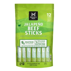 Member's Mark Jalapeño Grassfed Beef Sticks, 1 OZ, 12 Packs