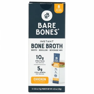 Bare Bones Instant Chicken Bouillon Bone Broth Sticks, 4.23 OZ, 8 CT