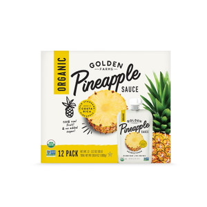 Golden Farms Organic Pineapple Sauce, Unsweetened, 3.17 OZ, 12 Packs