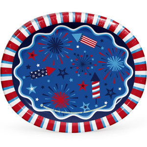 Member's Mark Patriotic Oval Paper Plates, 10" x 12", 50 CT