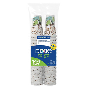 Dixie PerfecTouch Insulated Hot/Cold Paper Cups, Coffee Haze, 16 oz. 144 CT