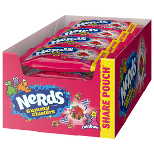 Nerds Candy Gummy Clusters, Rainbow, Share Pouch, 3 oz, 12 ct