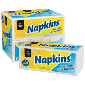 Member's Mark Everyday 1-Ply White Napkins 4 Packs, 300 napkins/pk.