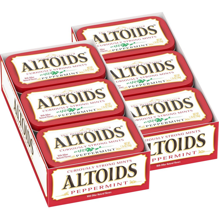 Altoids Breath Mints, Hard Peppermint Candy, 1.76 oz Tin, 12 ct