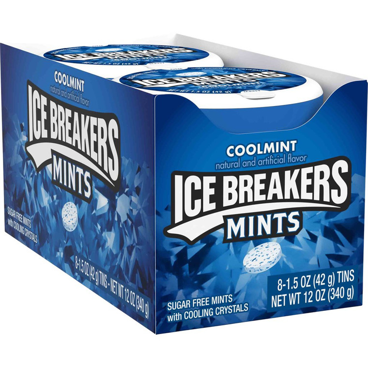Ice Breakers Sugar Free Mints with Cooling Crystals, Cool Mint, 1.5 oz, 8 ct