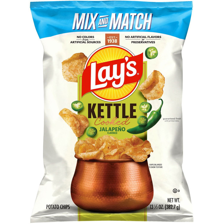 Lay's Kettle Cooked Jalapeño Potato Chips, 13.5 oz.