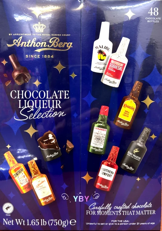 Anthon Berg Dark Chocolate Liqueurs Liquor Filled Bottles, 1.65 LBS, 48 Pieces NEW 2026