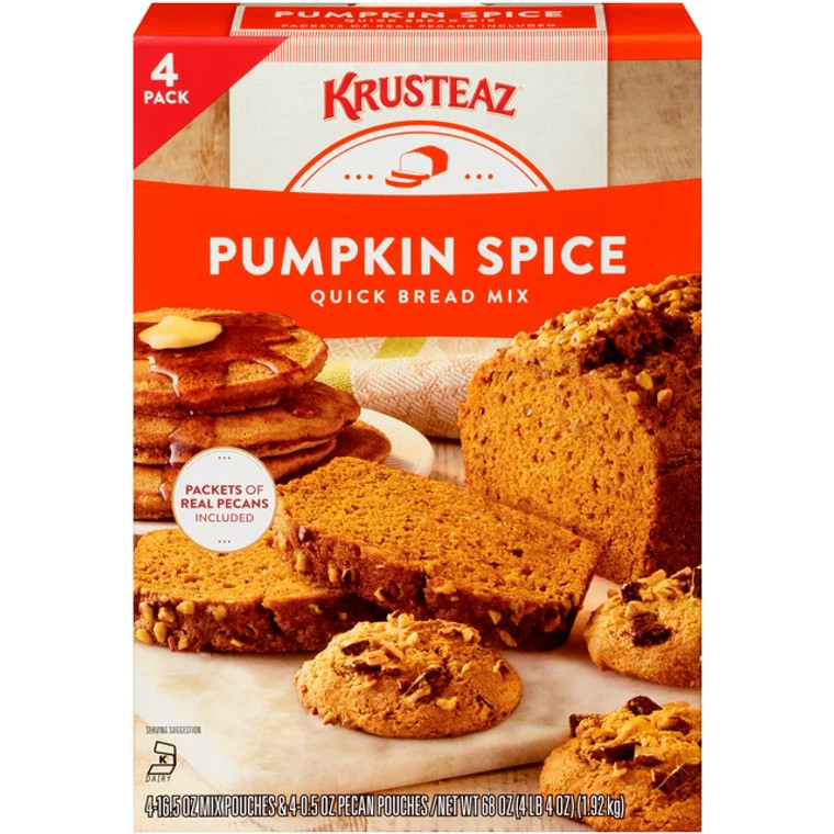 Krusteaz Pumpkin Spice Quick Bread Mix 4 Pack 4.25 lb Each