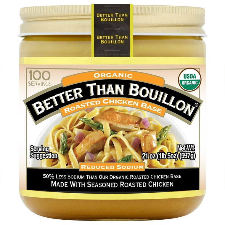 Better Than Bouillon Organic Roasted Chicken Base Bouillon, Reduced Sodium 21 oz