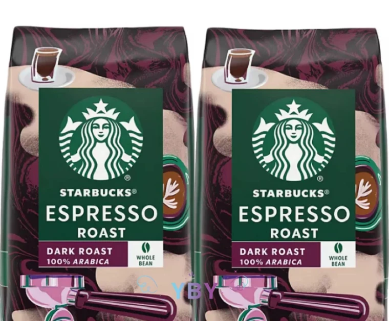 2 Packs Starbucks Espresso Dark Roast Whole Bean Coffee 32 oz Each