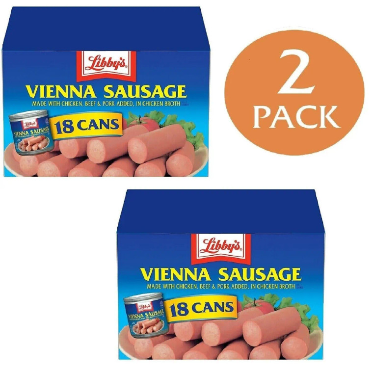 2 Packs Libby's Vienna Sausage 18 cans 82.8 oz Each