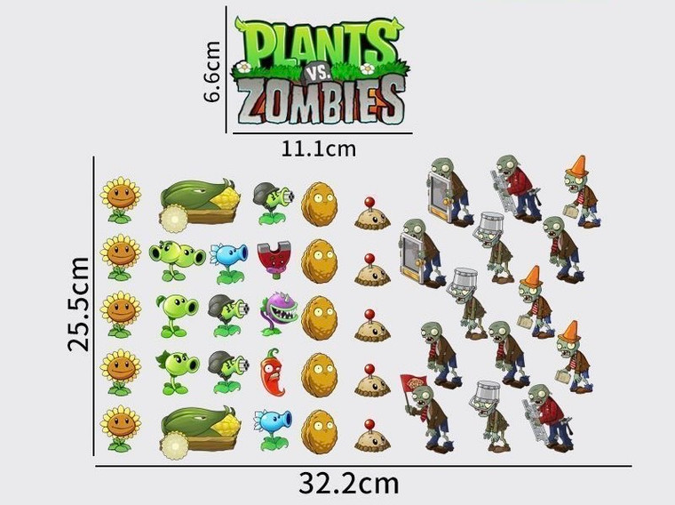 43 Pcs Plants vs. Zombies Fridge Magnets Birthday Gift Idea Home Decor Creative Refrigerator Magnets Bundle