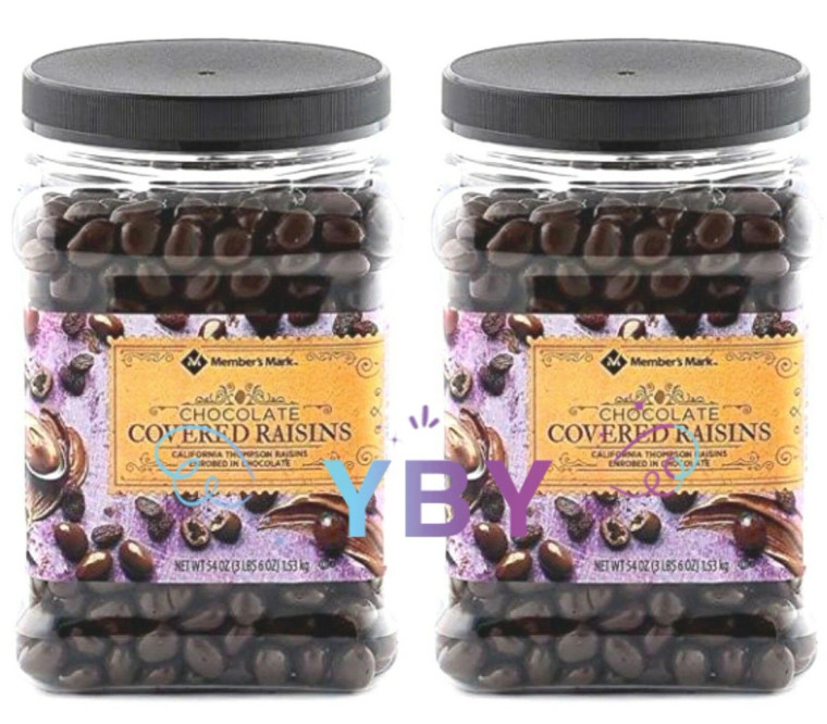 2 Jars Member's Mark Milk Chocolate Covered Raisins 54oz Each= 6.75 lbs(2 jars)