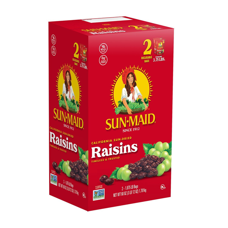 Sun-Maid California Sun-Dried Raisins, 30 OZ, 2 Bags