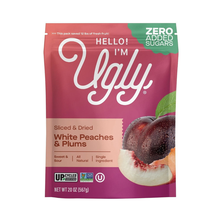 Ugly Fruit Dried White Peaches & Plums, 20 OZ