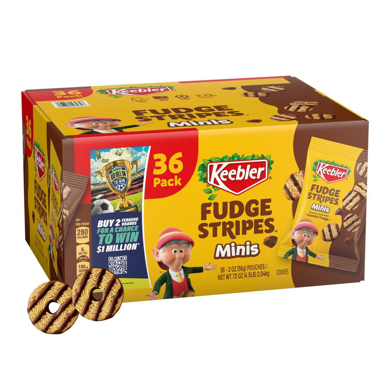 Keebler Mini Fudge Stripe Cookies, 2 OZ, 36 CT
