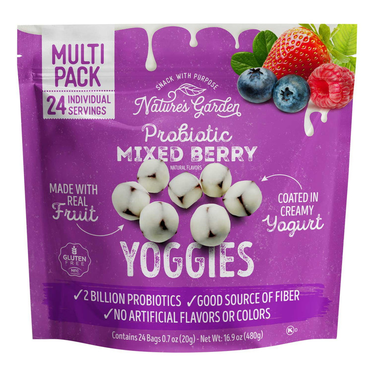 Nature's Garden Probiotic Mixed Berry Yoggies 0.7 OZ, 24 Packs
