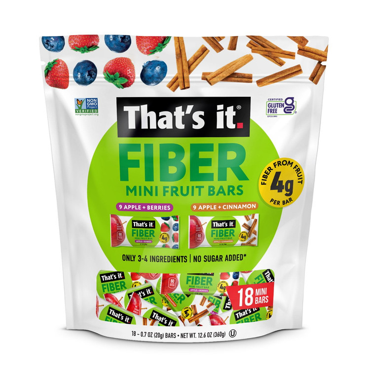 That's it. Fiber Mini Fruit Bars, 0.7 OZ, 18 Packs