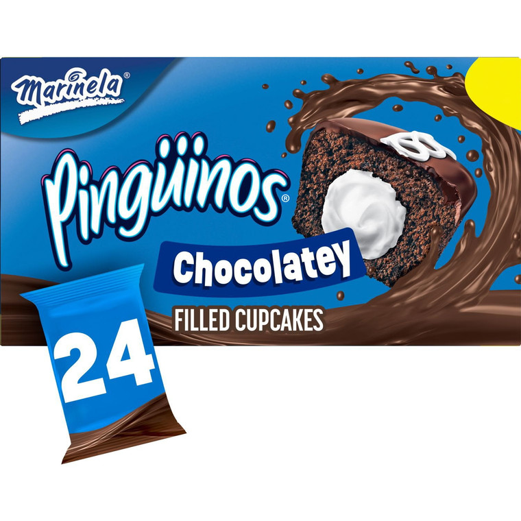 Marinela Pinguinos Snack Cupcakes, 1.41 OZ, 24 Packs