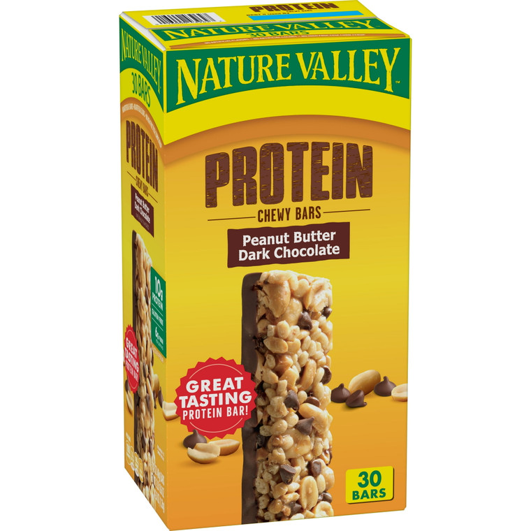 Nature Valley Peanut Butter Dark Chocolate Protein Chewy Bars, 30 CT
