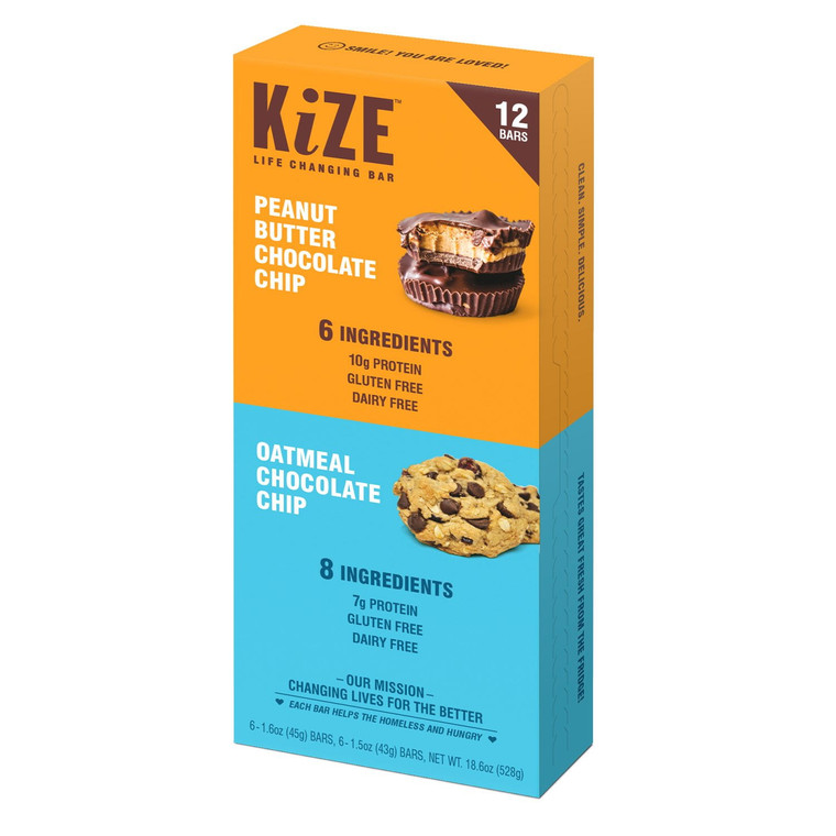 KiZE Life Changing Bar Variety Pack, 12 Packs