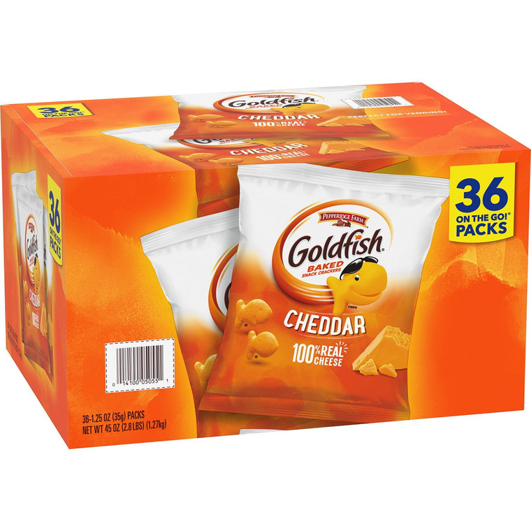 Pepperidge Farm Goldfish Cheddar Crackers, 1.25 OZ, 36 Packs