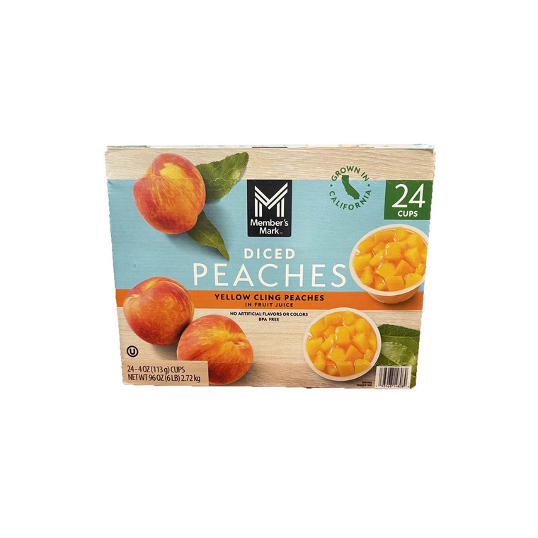 Member's Mark Diced Peach Cups, 4 OZ, 24 CT