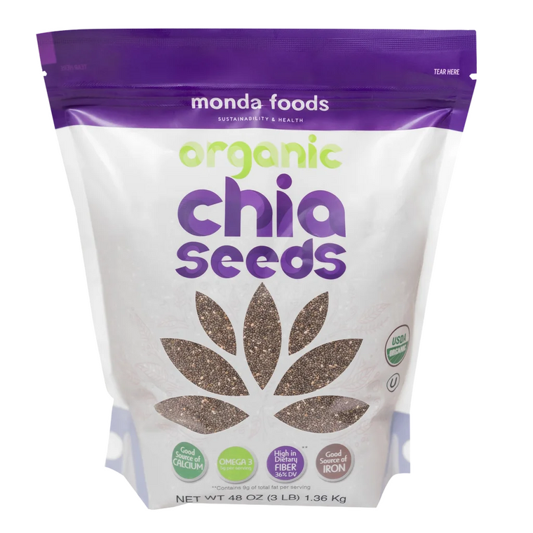 Monda Foods Organic Chia Seeds Gluten Free 3 LB