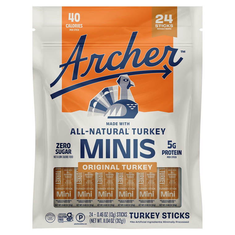 Country Archer Mini Classic Turkey Sticks, 0.46 OZ, 24 Packs