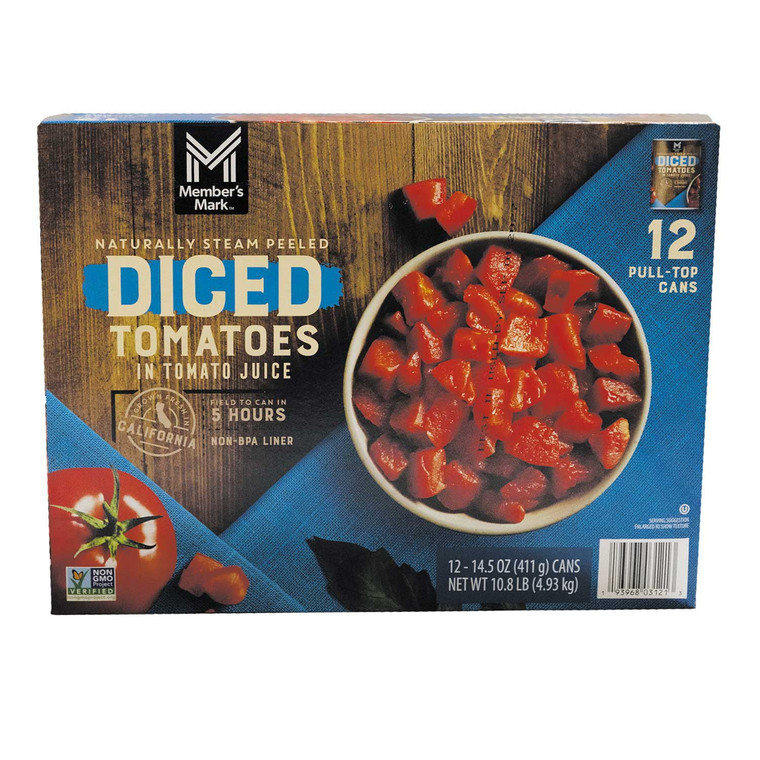 Member's Mark Diced Tomatoes in Tomato Juice, 14.5 OZ, 12 Packs