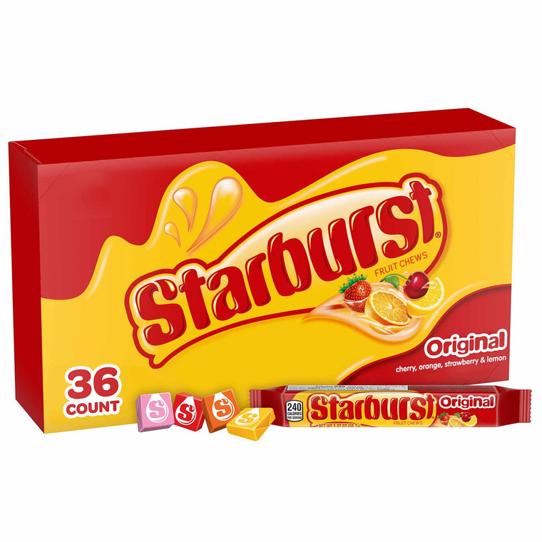 Starburst Original Fruity Chewy Candy, Full Size, 2.07 OZ, 36 CT
