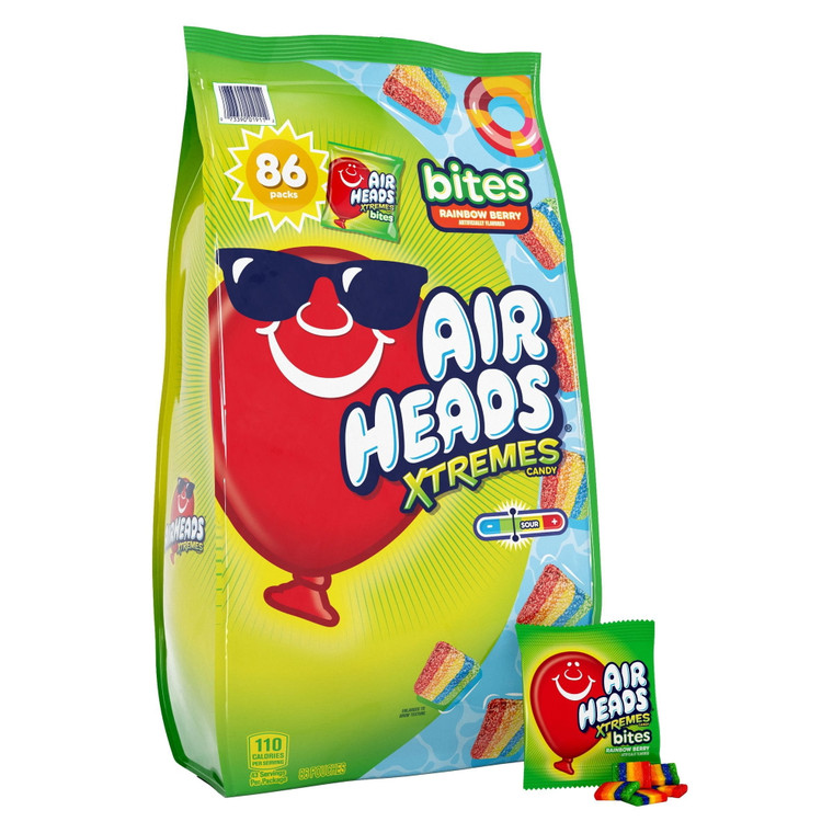 Airheads Xtremes Rainbow Berry Bites Chewy Candy, 86 CT