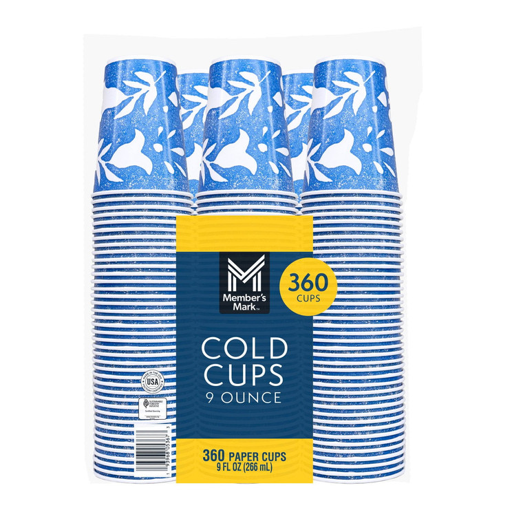 Member's Mark Printed Paper Bath Cold Cup 9 OZ, 360 CT