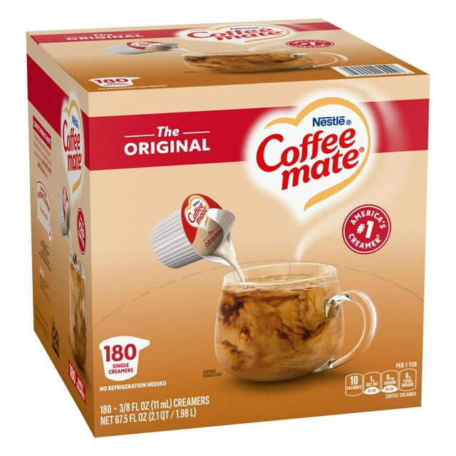 Coffee mate Liquid Coffee Creamer Singles, Non-Dairy, Original, 0.38 fl oz, 180 ct