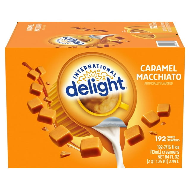 International Delight Liquid Coffee Creamer Singles, Non-Dairy, Caramel Macchiato, 0.44 fl oz, 192 ct