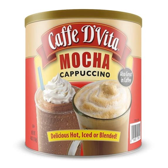 Caffe D'Vita Hot or Iced Cappuccino Drink Mix, Mocha, 4 lbs