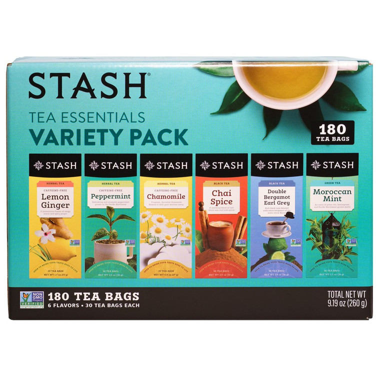 Stash Tea Essentials, Variety Pack, 180 bags