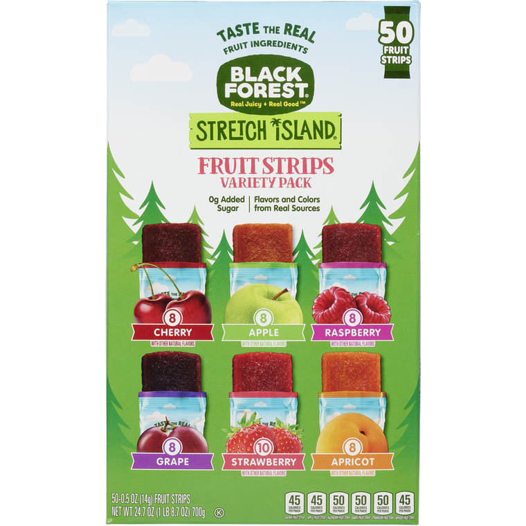 Black Forest Stretch Island Fruit Strips, Variety Pack, 0.5 oz, 50 ct