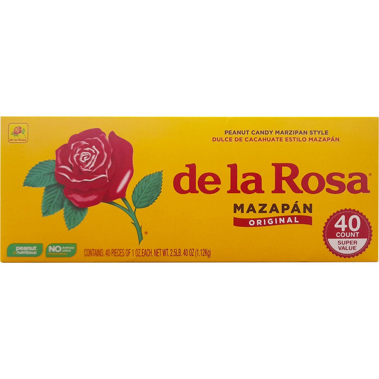 de la Rosa Mazapan Mexican Peanut Candy, Original, 1.0 oz, 40 ct