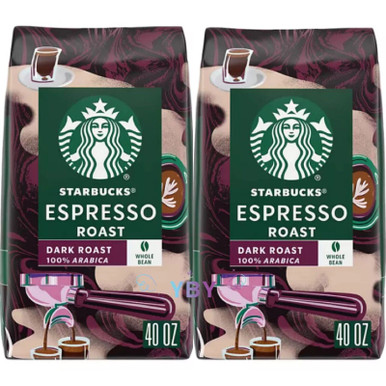 STARBUCKS ESPRESSO ROAST 1kg•2袋 Amazon.com : Starbucks Espresso Roast, Whole Bean Coffee