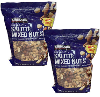2 Packs Kirkland Extra Fancy Mixed Nuts 40 oz 2.5 lb Each Pack